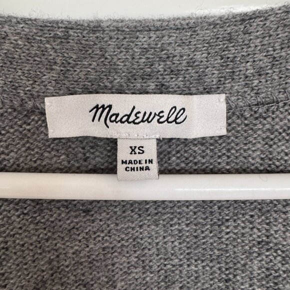 Madewell Oversized Grey Merino Wool Button-up Cardigan - Picture 4 of 7
